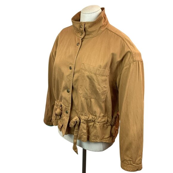 Madewell Snap Front Jacket Womens Medium Cotton  Blend Chestnut Brown - Picture 4 of 12